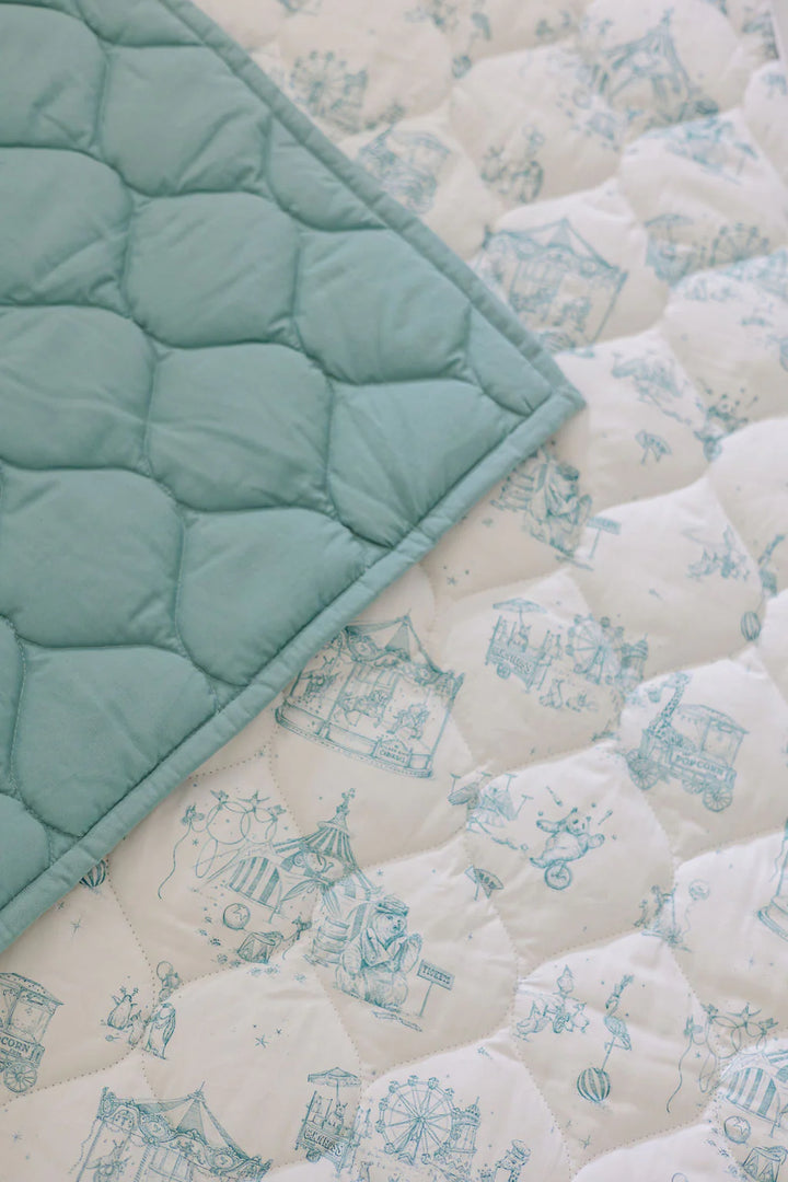 Gilded Bird Circus Toile Quilted Playmat