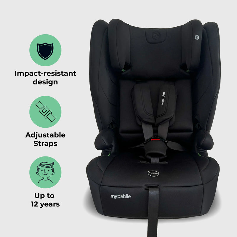My Babiie MBCS80 Foldable Toddler to Booster R129 Car Seat with Isofix - Black