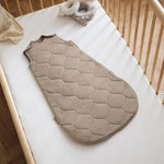 The Little Green Sheep Organic Quilted Baby Sleeping Bag - Truffle with Cocoa - 2.5 Tog