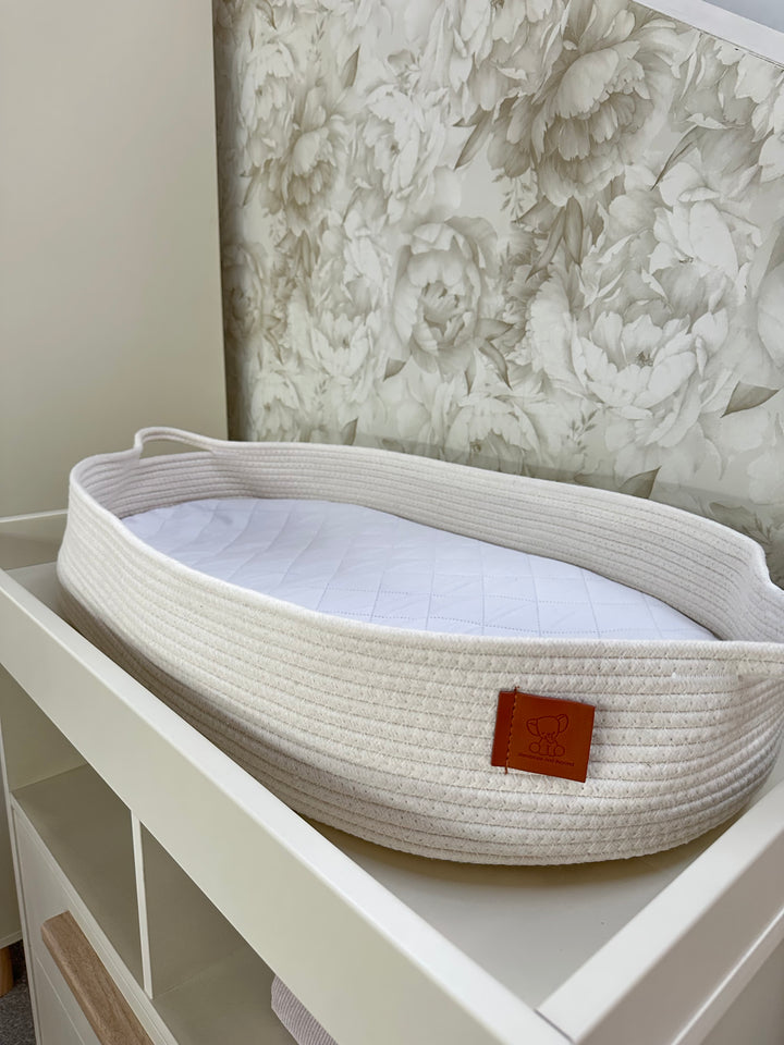 Cotton Rope Caddy & Changing Basket Duo - Off White