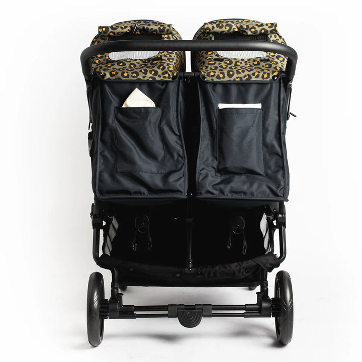 Roma Gemini Double Pushchair - Khaki Leopard