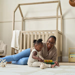 Tutti Bambini Casa 3 in 1 Mini Cot Bed + Roof Accessory Pack + Pocket Spring Mattress - Harvest Oak