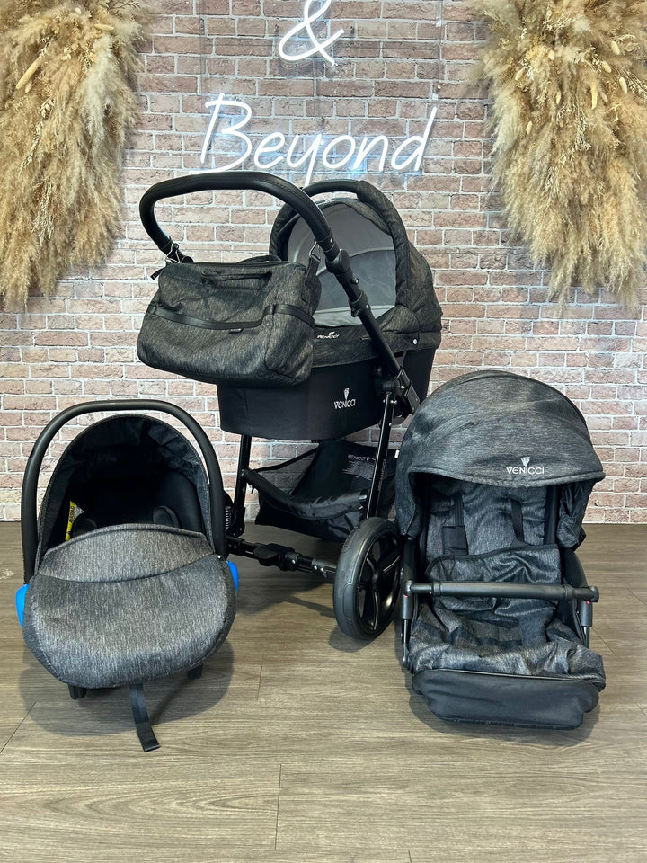 PRE LOVED Venicci Soft Travel System - Denim Black