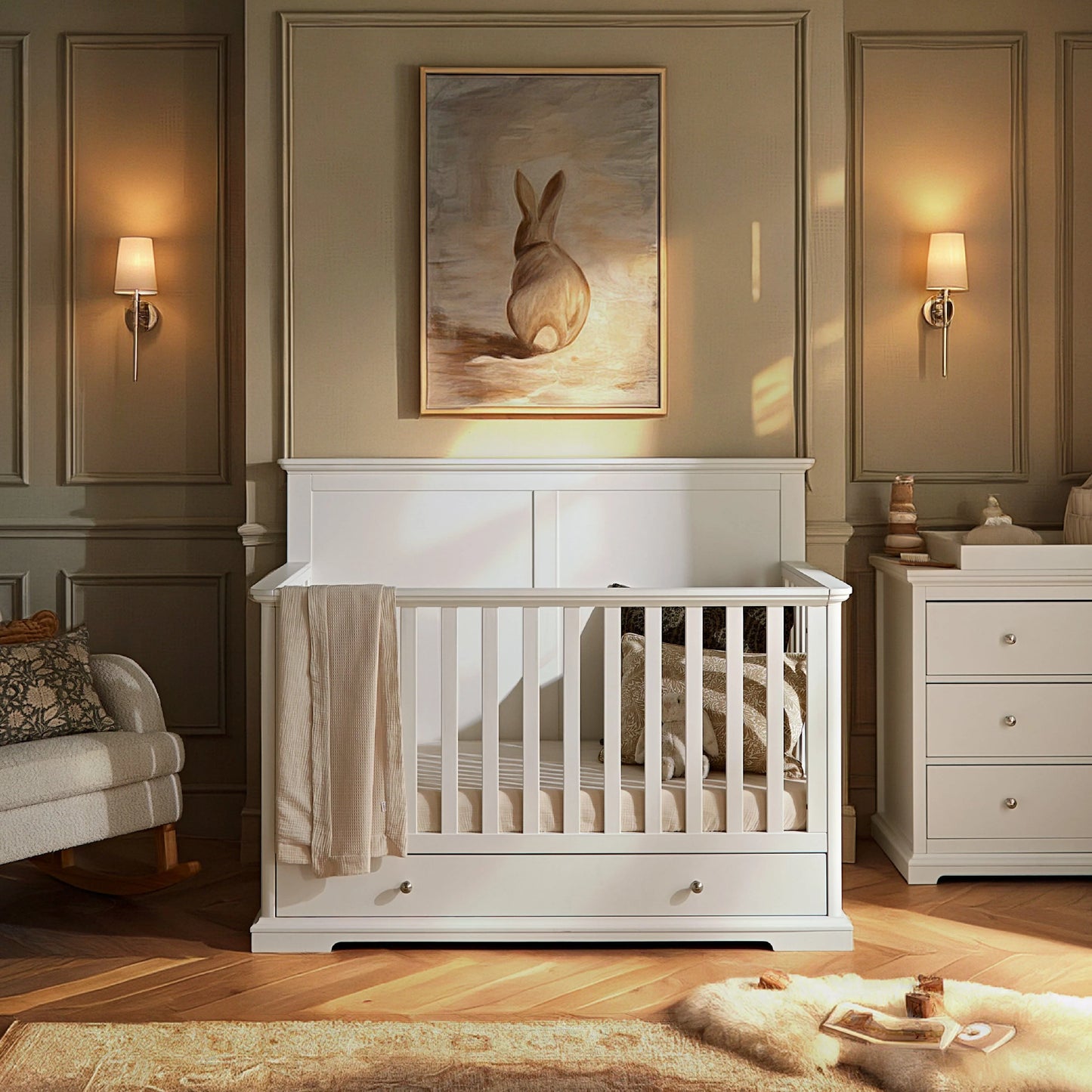 CuddleCo Beaumont Grand 3 Piece Nursery Furniture Set - White