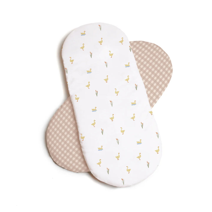 Clair De Lune 2 Pack Fitted Little Duckling Moses Basket Sheets - 74 x 30 cm