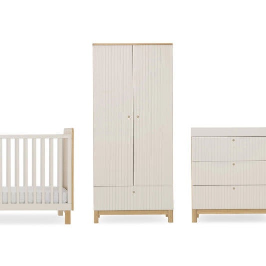 CuddleCo Remi 3 Piece Nursery Furniture Set - Oak & Cashmere