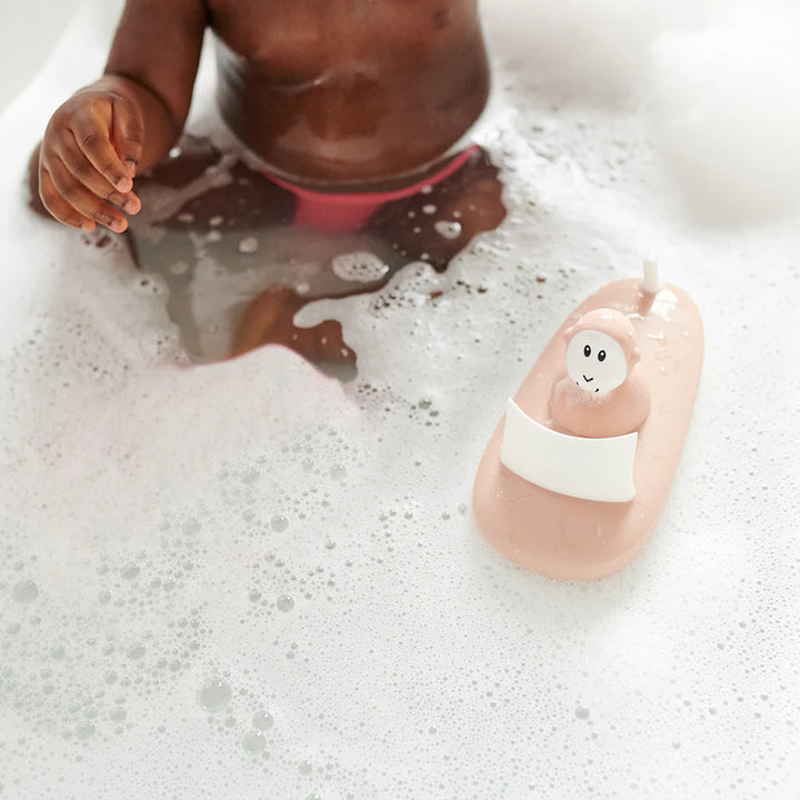 Matchstick Monkey Bathtime Boat Set - Dusty Pink