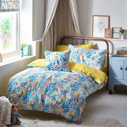 Florelli Peter Rabbit 100% Cotton Single Duvet Cover Set Cobalt
