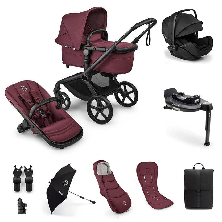 Bugaboo Fox 5 Renew Ultimate Newborn Otter Travel System  - Dark Cherry