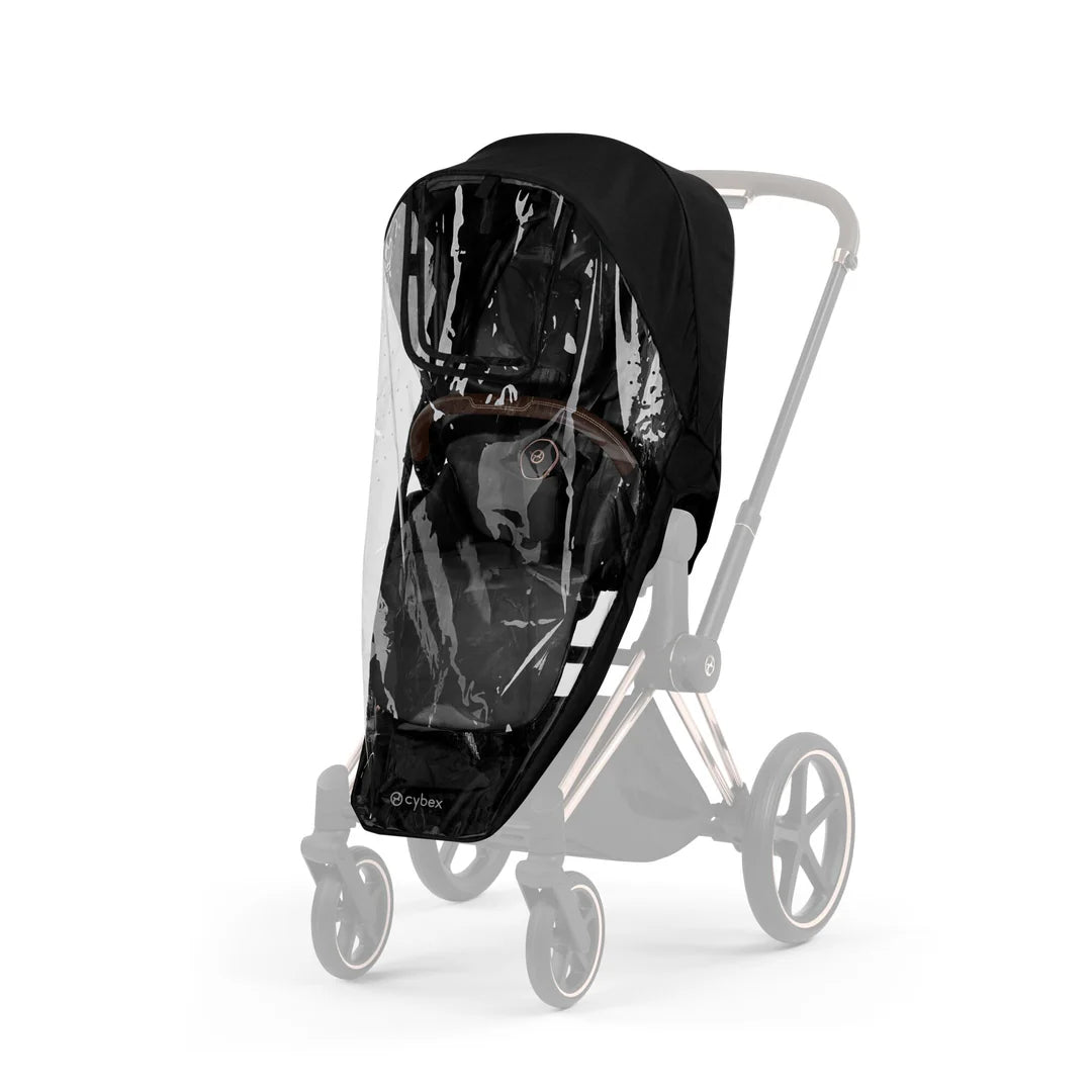 Cybex Priam Style Luxury Travel System Bundle Inc Foldable Carrycot - Peach Pink/Matt Black