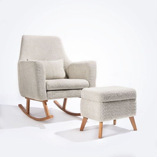Tutti Bambini Oscar Luxe Rocking Chair & Storage Footstool - Sage