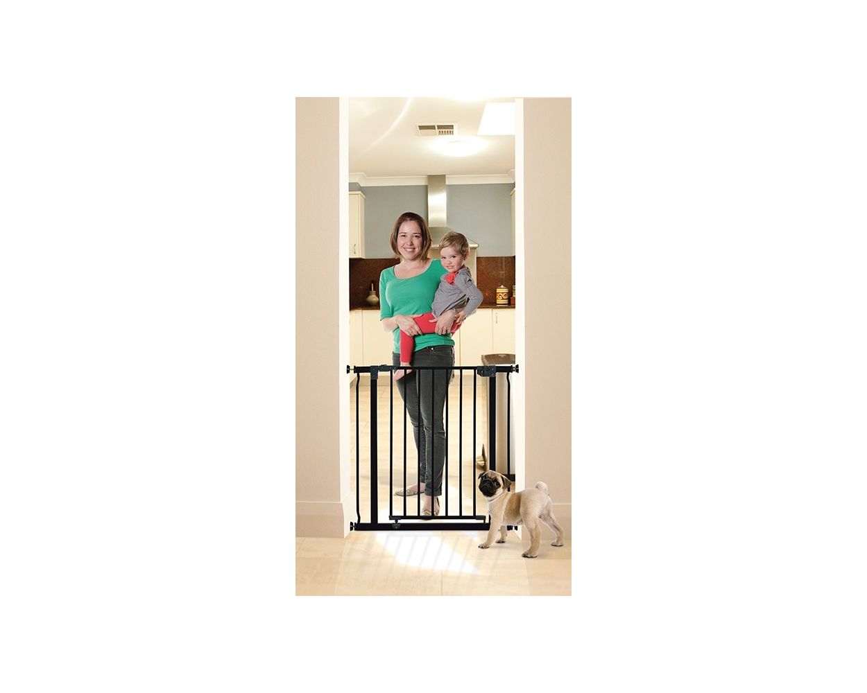 Liberty Security Gate With Smart Stay-Open Feature- Black