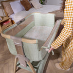 Tutti Bambini Cozee Sense Bedside Crib - Drifted Oak/Eucalyptus