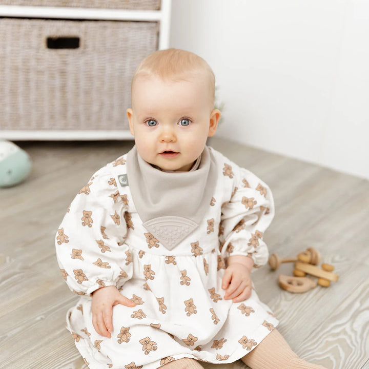 Cheeky Chompers Neckerchew Teething Dribble Bib - Stone