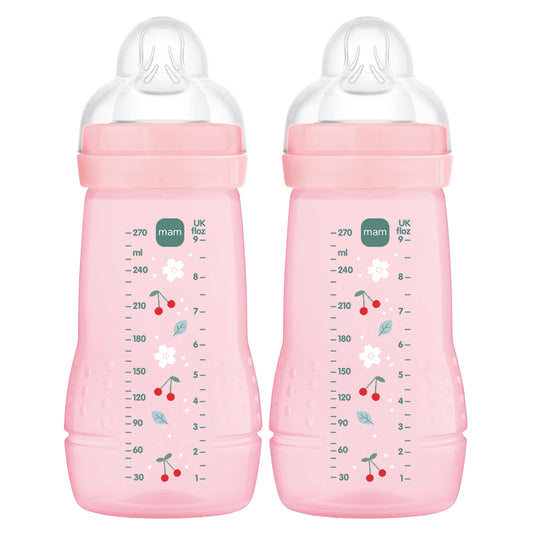 MAM Easy Active Bottle 270ml 2 Pack - Pink