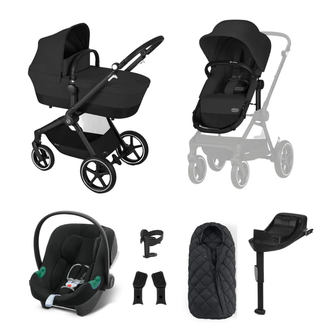 Cybex EOS Lux Aton B2 Comfort Bundle- Moon Black