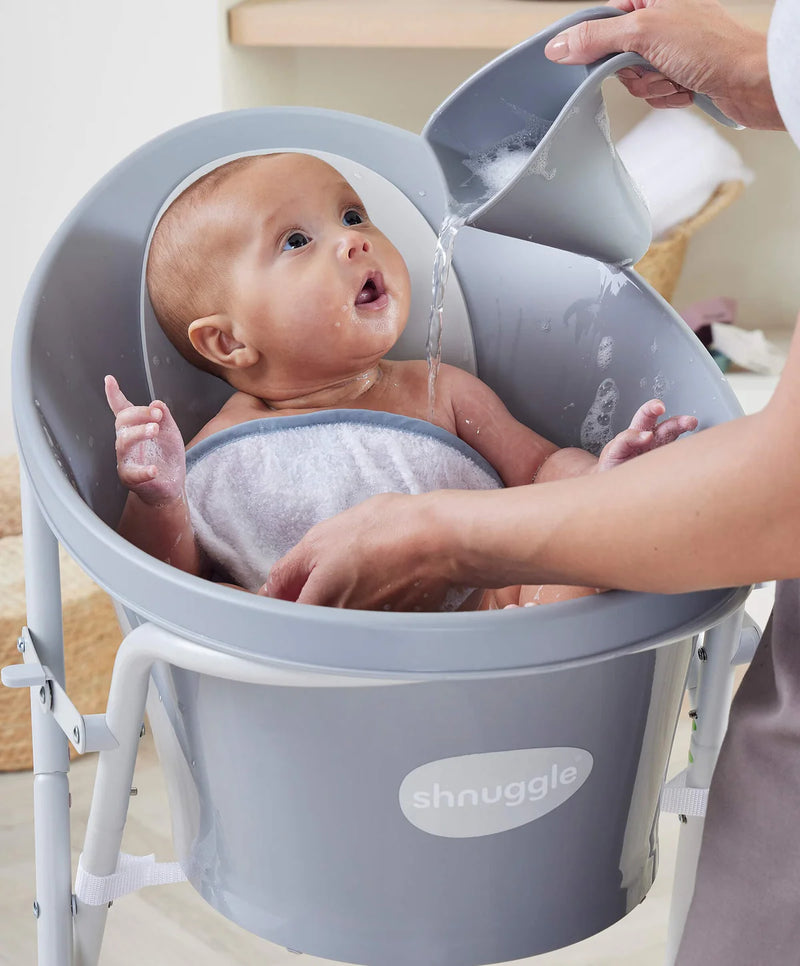 Shnuggle Baby Bath Pebble Grey & Foldable Stand Bundle