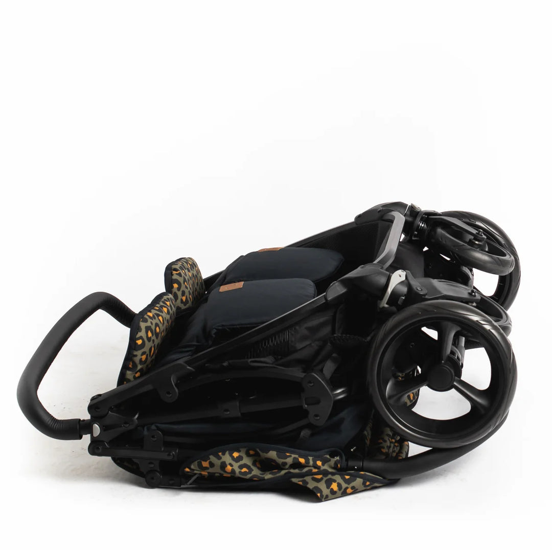 Roma Gemini Double Pushchair - Khaki Leopard