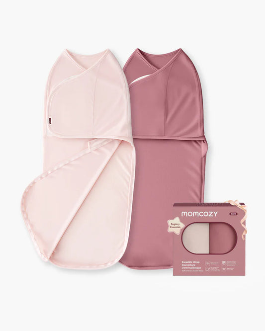 Momcozy Easy Swaddle Wrap 0-3m - Bloom Red/Pink