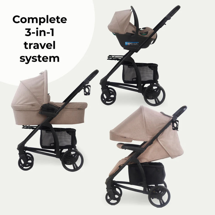 My Babiie MB200i 3-in-1 Travel System with i-Size Car Seat - Mink