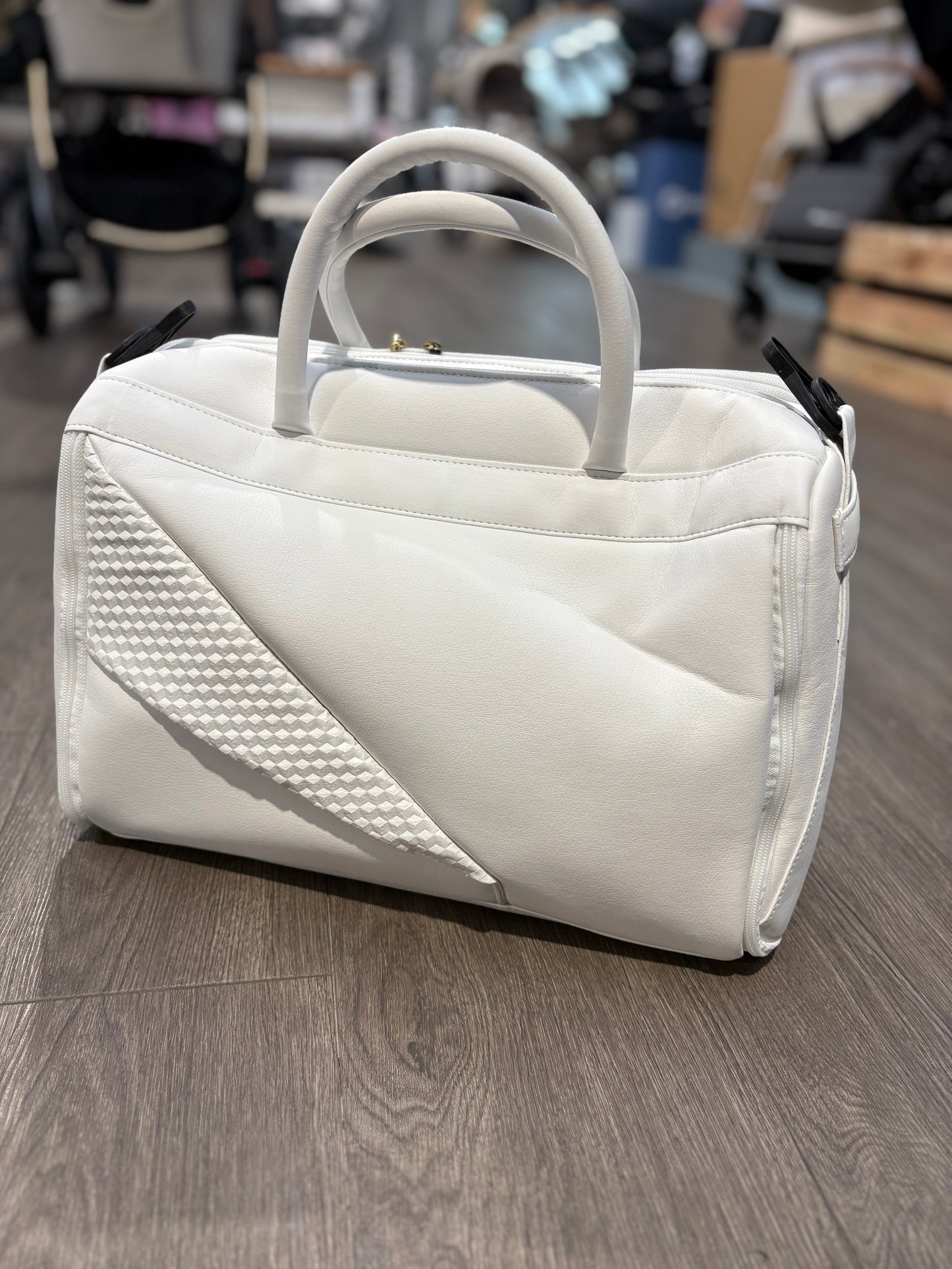 Junama Diamond Changing Bag - White