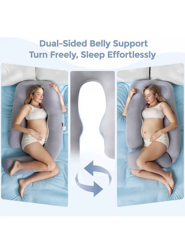 Momcozy Dreamlign U Pro Cool Feeling Maternity Pillow - Grey