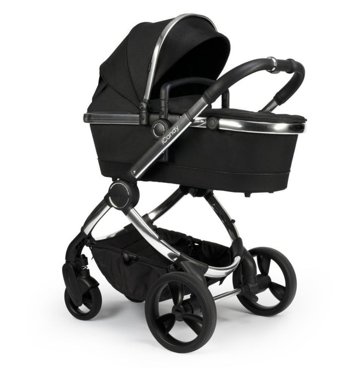 iCandy Peach 6 Complete Pushchair & Carrycot Bundle - Chrome/Black Twill