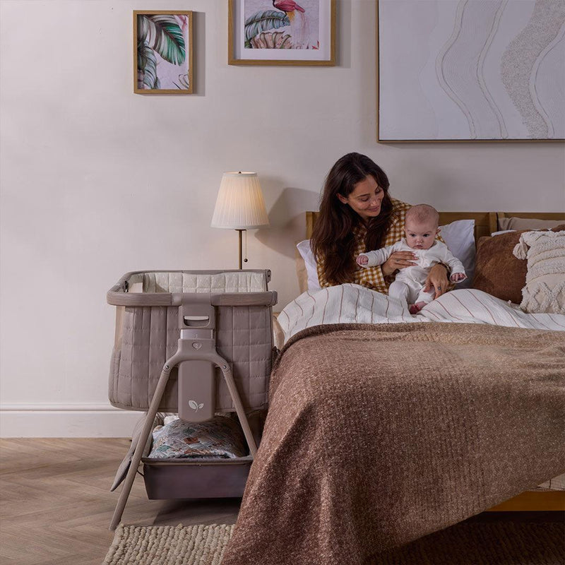 Tutti Bambini Cozee Sense Bedside Crib - Soft Walnut/Cocoa