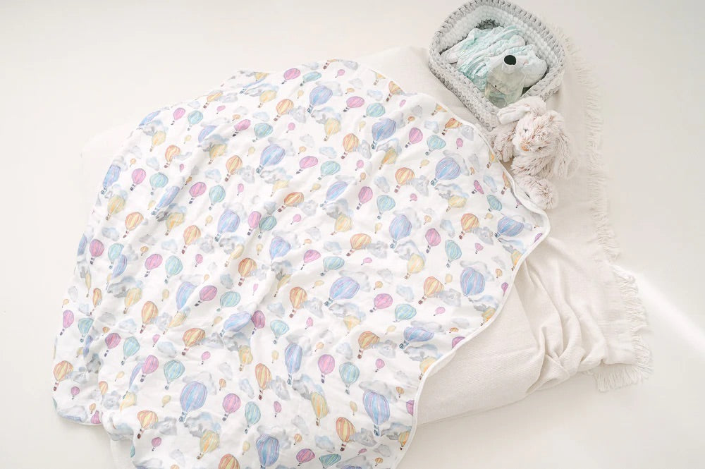 The Gilded Bird Balloon Festival Bamboo Baby Blanket