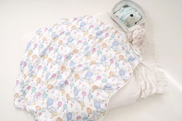 The Gilded Bird Balloon Festival Bamboo Baby Blanket