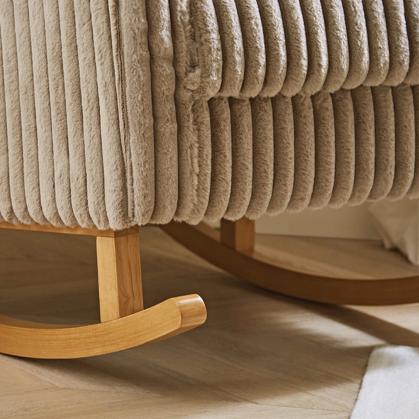 CuddleCo Etta Nursing Chair & Foot stool - Faux Fur Mink