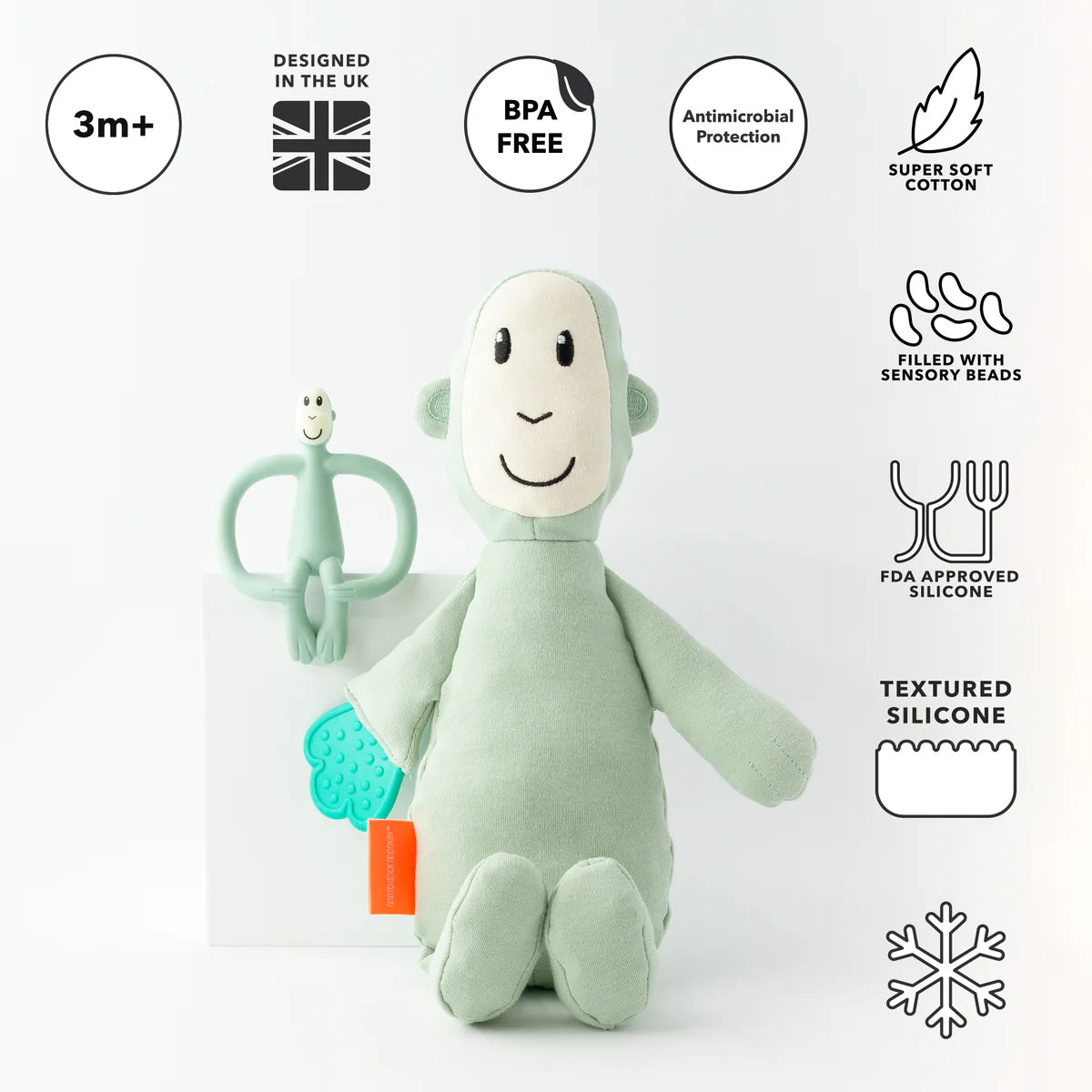 Matchstick Monkey Sensory Teething Teddy Set - Monkey
