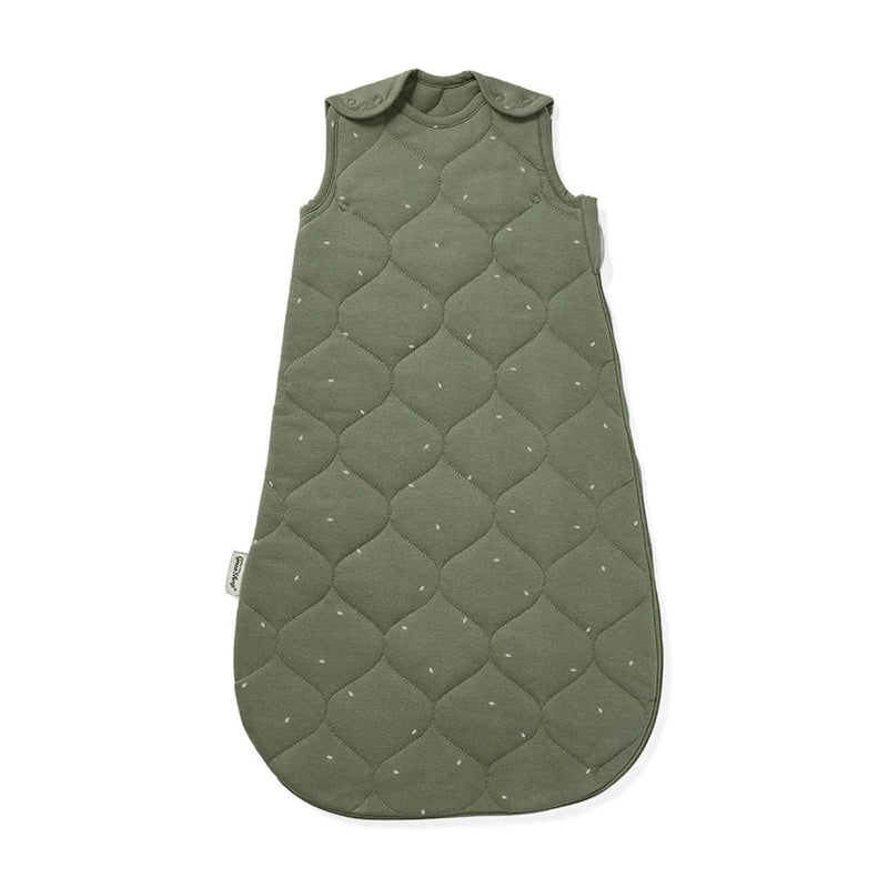The Little Green Sheep Organic Quilted Baby Sleeping Bag - Juniper with Sage - 2.5 Tog