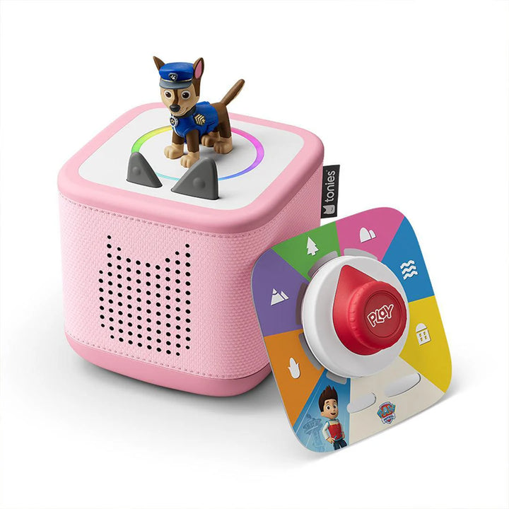 tonies Toniebox 2 Play Set with Paw Patrol Chase Tonie, Tonieplay Game & Tonieplay Controller - Cloud Pink