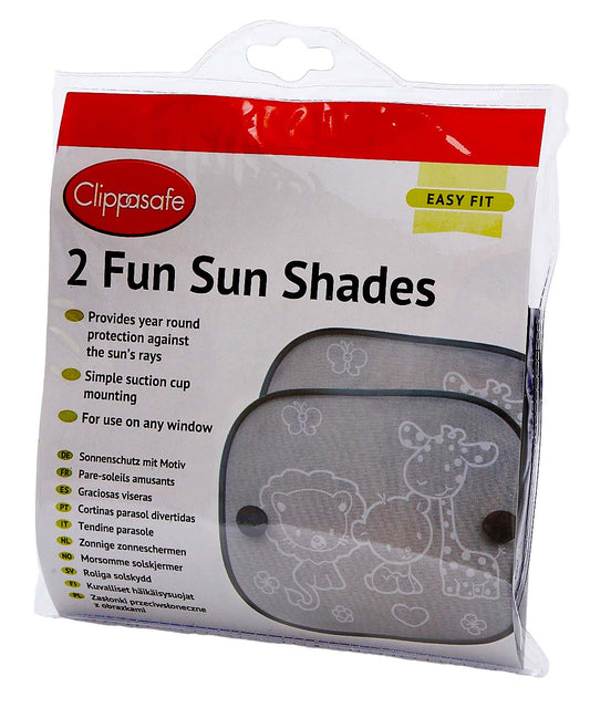 Clippasafe Auto Safari Fun Sun Screens Black & White 2 Pack