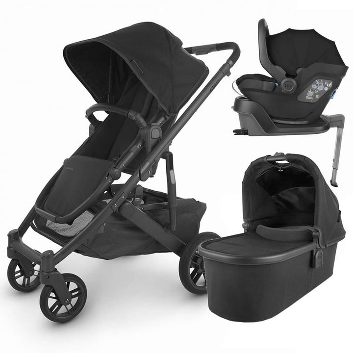 Uppababy Cruz V2 Pushchair + Carrycot + Mesa + Base i-Size Travel System - Jake Black