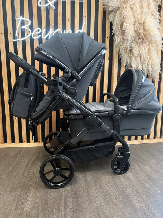 PRE LOVED iCandy Peach 7 Double Pushchair - Phantom/Truffle