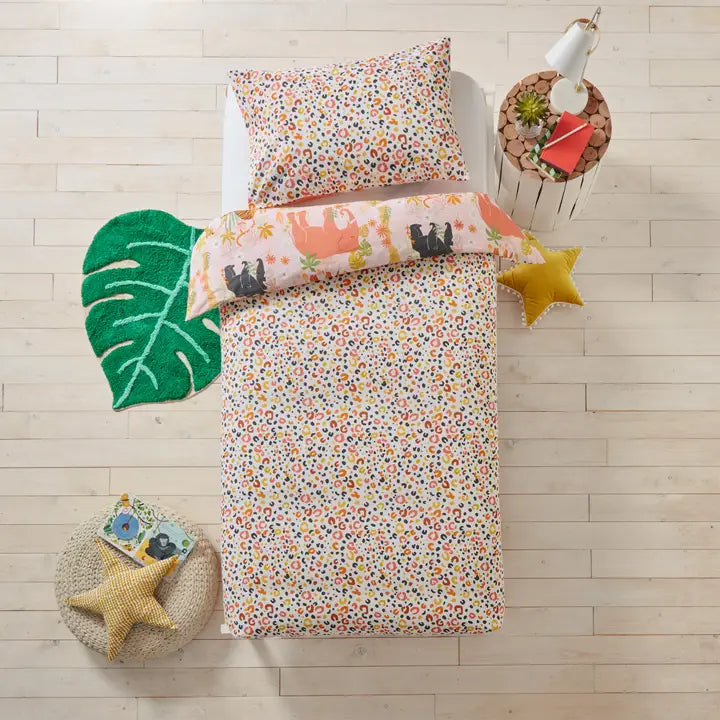 Kids Safari Animal Toddler Duvet Cover Set