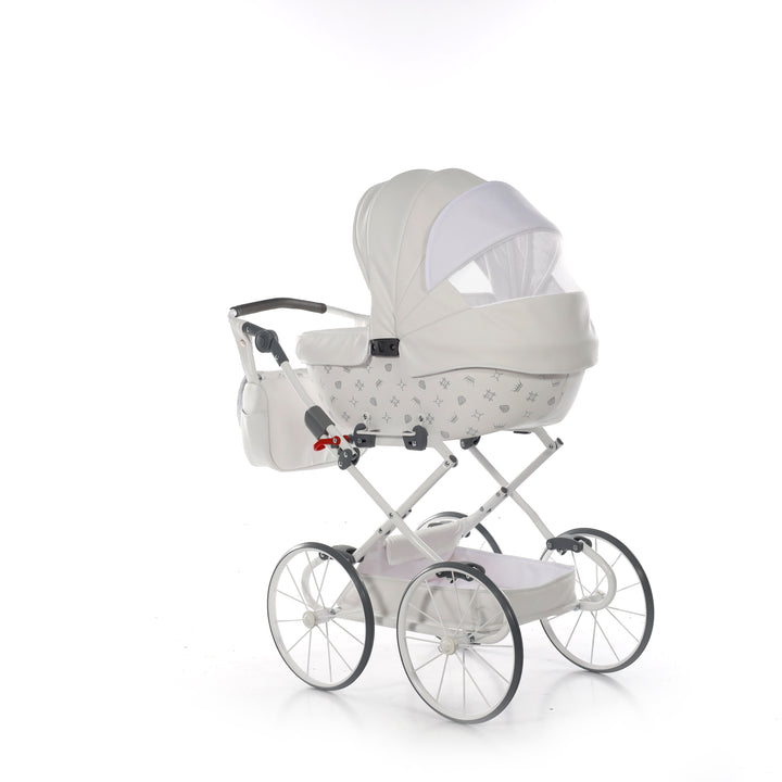 Junama IMPERIAL CLASSIC MINI WHITE LARGE WHEELS DOLLS PRAM