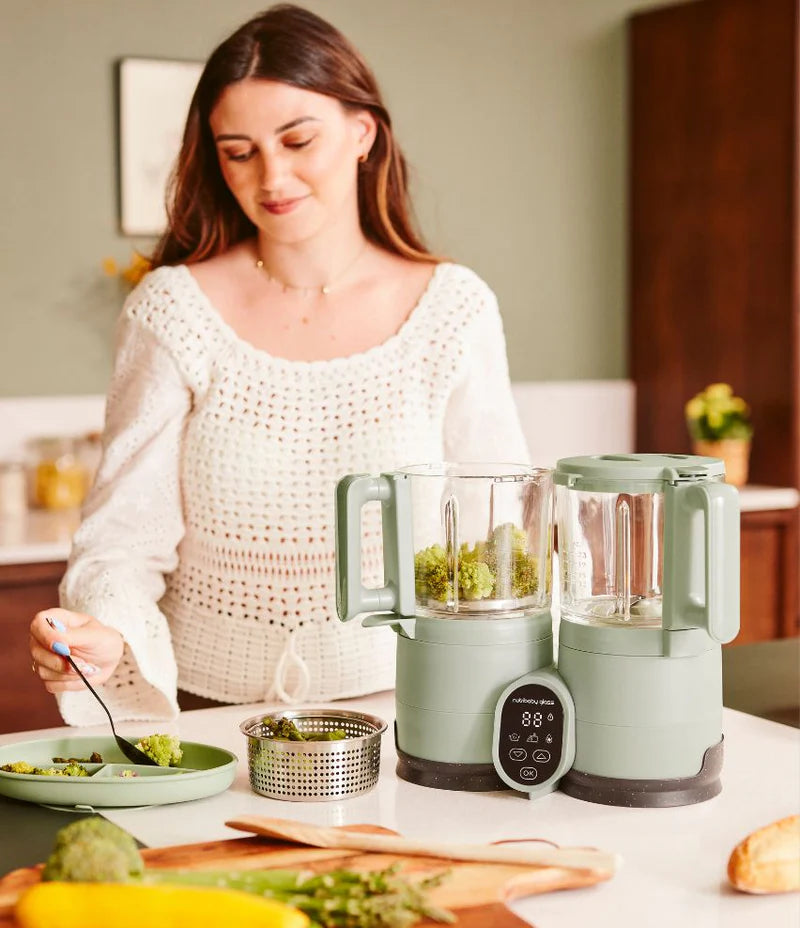 Babymoov Nutribaby Glass 2.0 Baby Food Maker - Celadon Green
