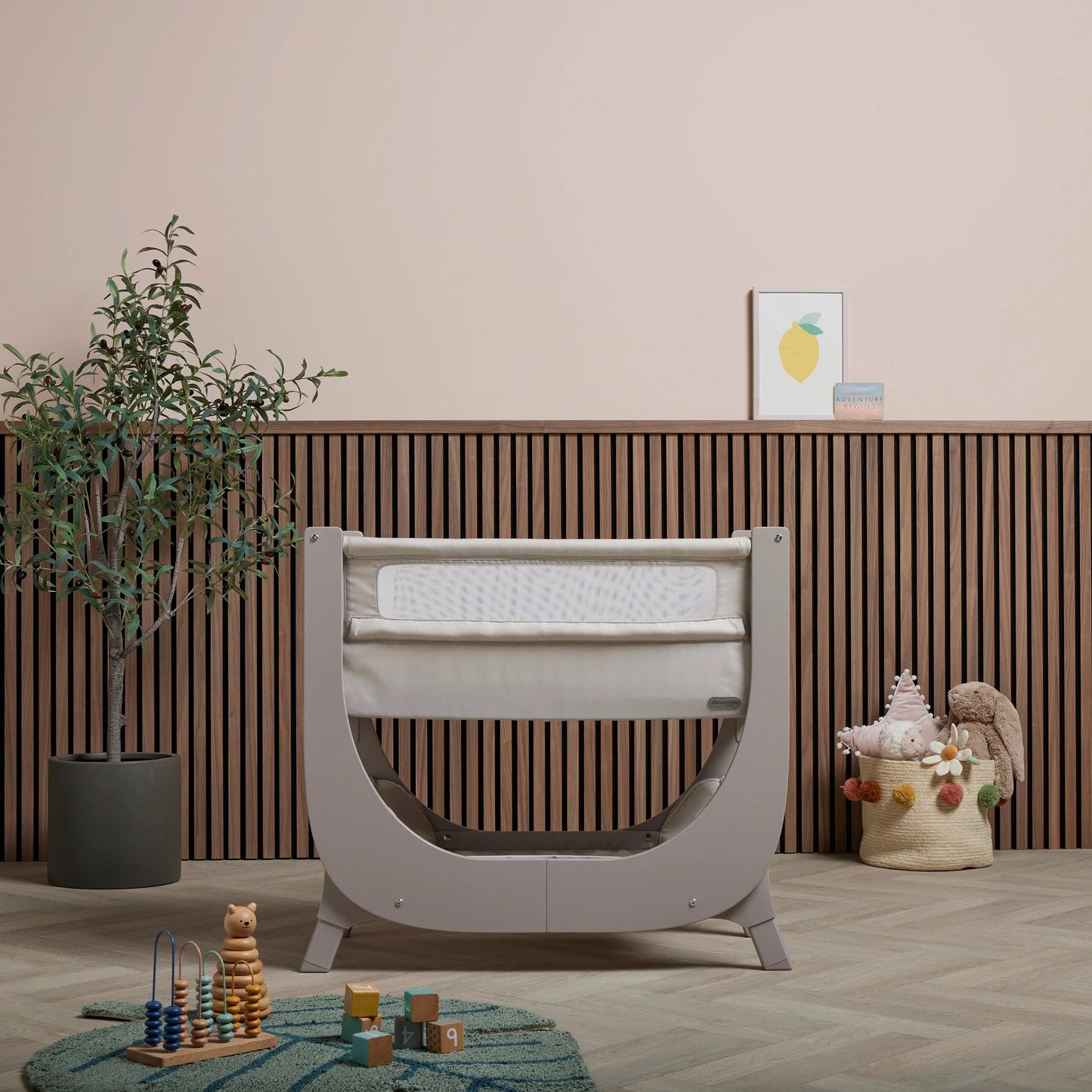 Shnuggle Air Lite Bedside Crib - Taupe