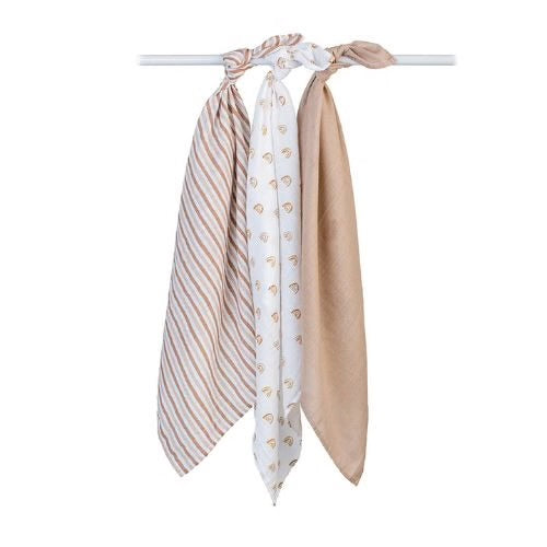 Lulujo 3 Pack Mini Muslin Cloths - Rainbow