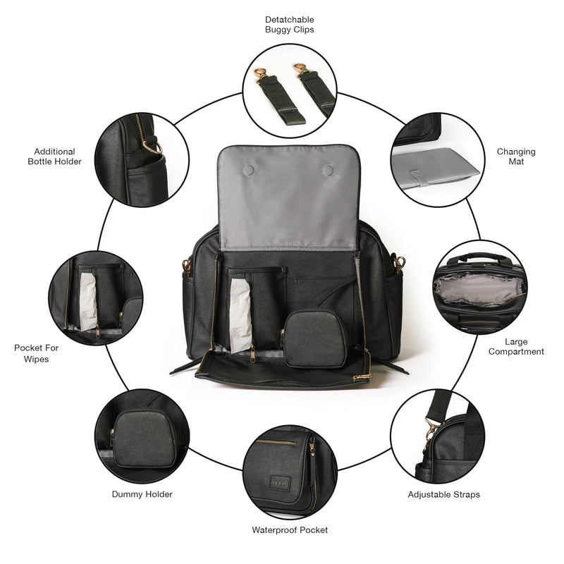 Kiin Allis Baby Plus Changing Bag & Changing Mat - Black