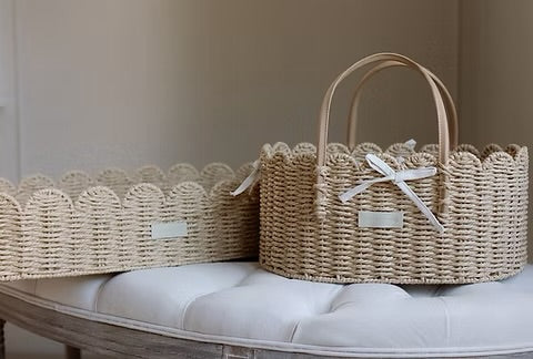 Ralphie Bear Scallop Edge Baby Changing Basket