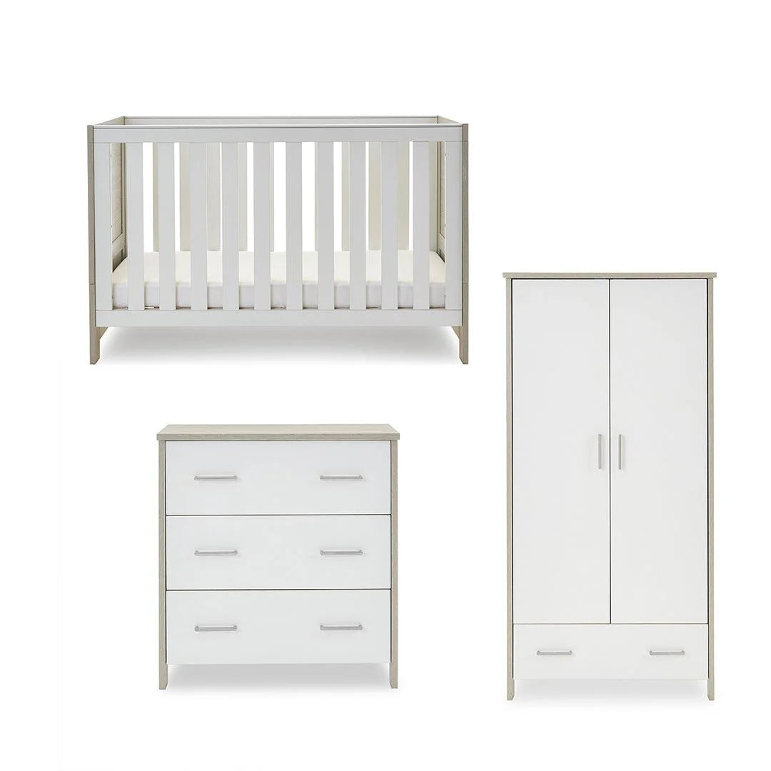 Obaby Nika 3 Piece Room Set - Grey Wash + White