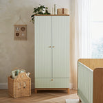 EX DISPLAY CuddleCo Remi 3 Piece Nursery Furniture Set - Oak & Green (LOCAL DELIVERY OR COLLECTION)
