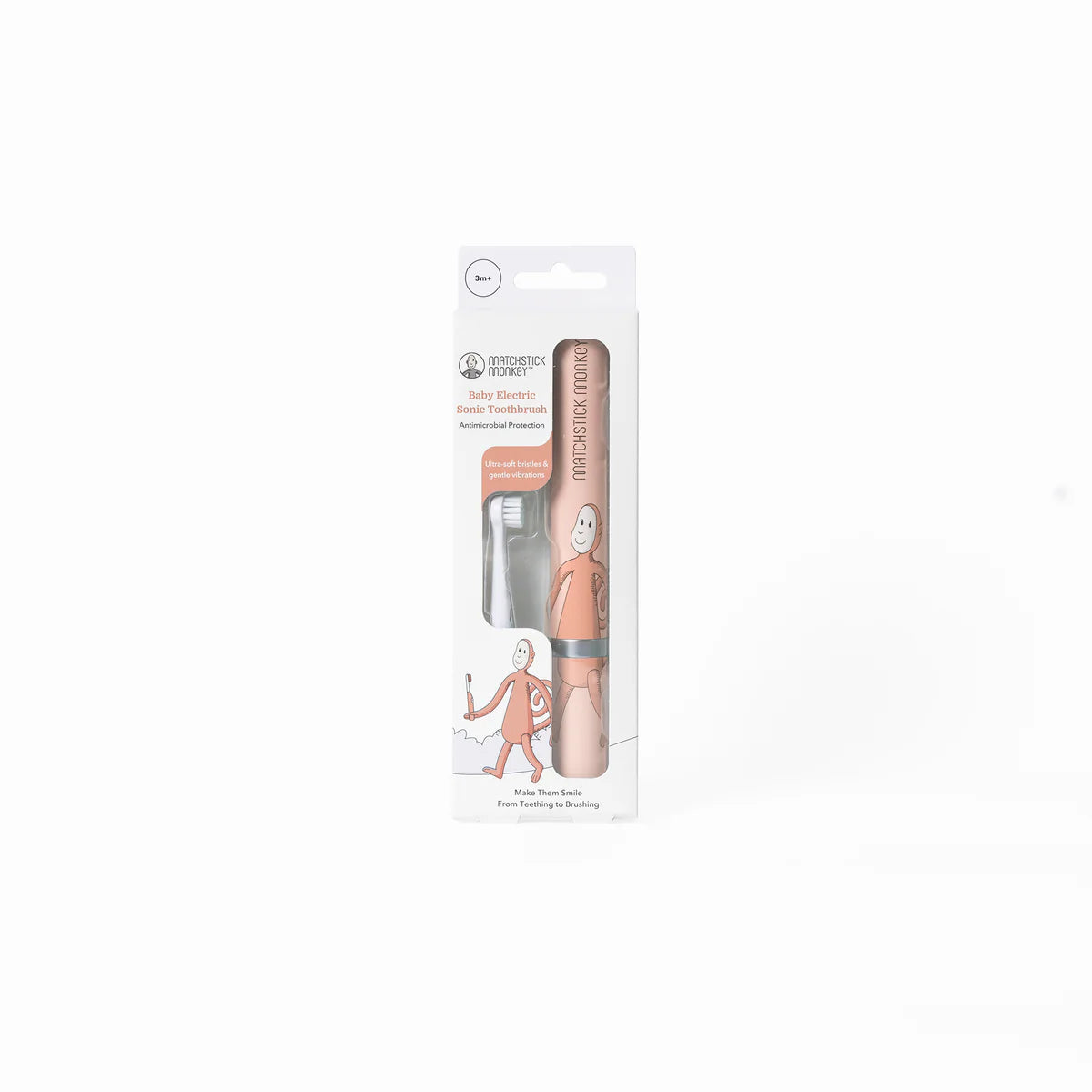 Matchstick Monkey Baby Electric Sonic  Toothbrush - Dusty Pink