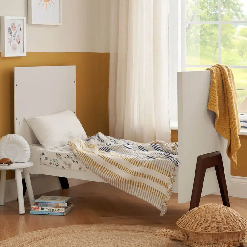 Tutti Bambini Fuori Mini Cot Bed - White Sand & Warm Walnut