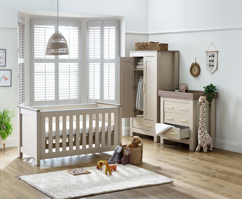 BabyStyle Charnwood Collection Bordeaux 3 Piece Nursery Furniture Set - Oatmeal