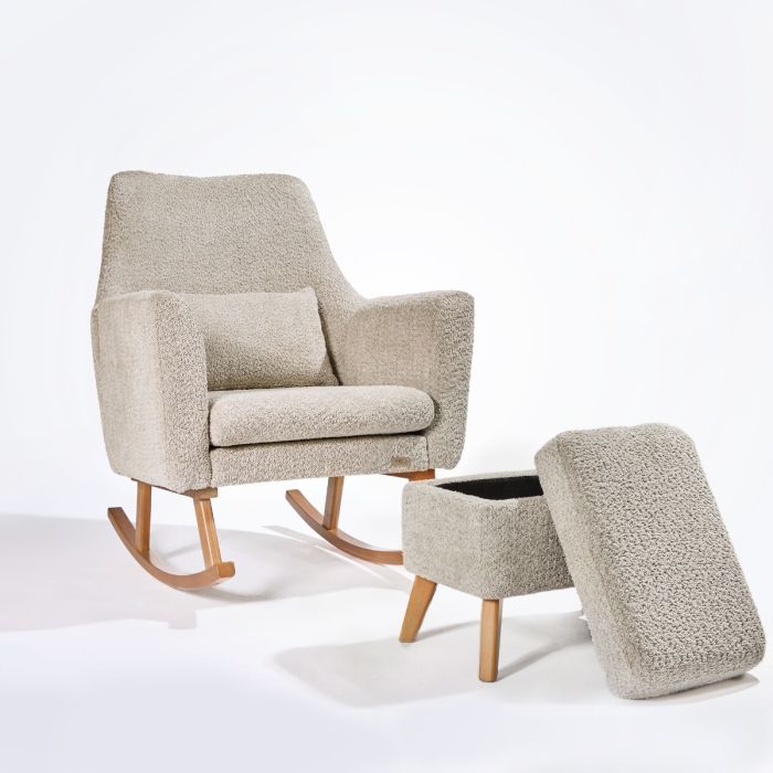 Tutti Bambini Oscar Luxe Rocking Chair & Storage Footstool - Mushroom